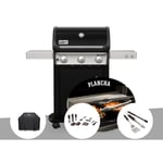 Weber - Barbecue à gaz Spirit E-315 mix gril et plancha + Housse + Kit de nettoyage + Kit 3 ustensiles