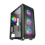 Mars Gaming MC-KX Black, Premium E-ATX Gaming Tower, FREEZER CPU System, 5 Ultra-quiet ARGB Fans, ARGB Controller and RF Controller, Mesh Front