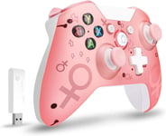 Lampelc Wireless Controller For Xbox One, Xbox Wireless Controller Game Controller Gamepad Joystick for Xbox One, PC and PS3, No Headset Jack (Pink)
