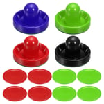 4Pcs Air Hockey Pushers 96mm with Pads 8Pcs Air Hockey Pucks for Game Table