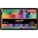 Fineliner Point 88 Arty 66-pack i metalletui STABILO