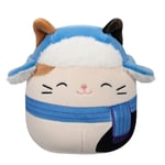 Squishmallows Cam the Brown and Black Calico Cat in Blue Scarf, Hat 12 cm - New
