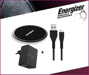 Energizer - Pack Complet - Plaque QI sans Fil 10W Garantie à Vie - Chargeur Maison Universel 12W