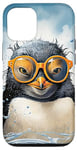 iPhone 15 Pro Cool Penguin with Sunglasses in Ice Water Antarctic Case