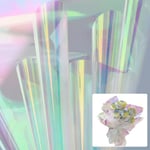 10 ark klar regnbågsfärgad cellofanark Cellofan presentpapper Iridescent presentinslagning transparent