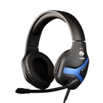 Konix FFF Casque Gaming Filaire pour PS4, PS5, Switch, Xbox One et Series X|S - Microphone 45° - Câble 1,5 m - Prise Jack 3,5 mm - Noir et Bleu