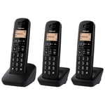 Panasonic Home Phone KX-TGB613EB Cordless Phone Trio Black Black