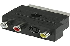 Valueline Switchable SCART Male to 3x RCA Female AV Adapter - Black