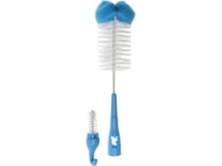 Akuku A0574 Bottle And Pacifier Cleaning Brush With Sponge Blue