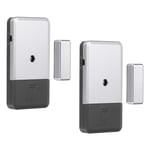 Door Alarm Sensor, 2 Pack 125dB Door Window Burglar Alarm, Black Silver Tone