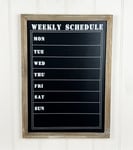Weekly Planner Framed Chalkboard Black-Board Vintage Kitchen Office Memo Message