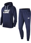 Nike Sportswear NSW Mens Full Fleece Tracksuit Hoodie Pants Size Small Tall Blue
