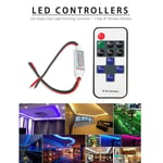 1x 12V RF Wireless Remote Fit For Mini LED Strip Light Switch Dimmer Controller