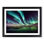Aurora Borealis View H1022 Framed Print for Living Room Bedroom Home Office Décor, Wall Art Picture Ready to Hang, Black A3 Frame (46 x 34 cm)
