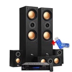 Ensemble Home-Cinéma - Evidence Acoustics EA950-BK - 5 enceintes 850W - Ampli 5.1 USB BT FM - 4 x75W, 3 x20W+ Clé USB 32G