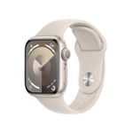 Apple Watch S9 GPS 41mm Starlight Case - Starlight Sport Band - M/L