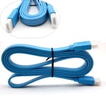 Cable HDMI 1.4 Plat Full HD 3D, Couleur: Bleu, Longueur: 5m
