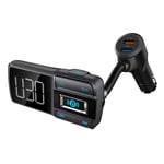 Meipire Bluetooth V5.0 FM Transmitter Car Wireless Radio Adapter Handsfree with One Click BASS Subwoofer Car FM Transmitter with Screen Display