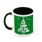 Back to The Future Christmas Tree Silhouette White Ceramic Coffee Mug Tea Mug,Gift for Women, Girls, Wife, Mom, Grandma,11 oz