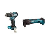 Makita DDF487Z 18V Li-ion LXT Brushless Drill Driver – Batteries and Charger Not Included & DTM51Z Multi-Tool, 18 V,Blue