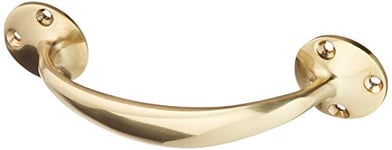 Merriway® BH01753 Front Fix Bow Door Handle, 150mm (6 inch) - Polished Brass