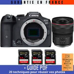 Canon EOS R7 + RF 14-35mm F4 L IS USM + 3 SanDisk 64GB Extreme PRO UHS-II SDXC 300 MB/s + Guide PDF ""20 techniques pour r?ussir vos photos