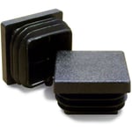 Ajile - Embout Carré à Ailettes en Plastique noir pour Pied Tube de Chaise et Table de Dimension extérieure 90x90 mm