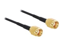 Delock Adapter RP-SMA Plug > RP-SMA Plug - Antennkabel - RP-SMA (hane) till RP-SMA (hane) - 32 cm - RG-174 - svart