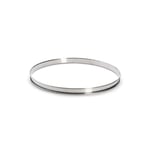 De Buyer - Cercle à tarte rond en inox à bord roulé - 24 x 2 cm - Surface Lisse, Démoulage Facile, Pour des Résultats Sans Défaut et Délicieux, Argent