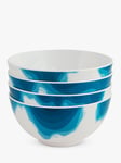 Rick Stein Coves of Cornwall Melamine Cereal Bowls, Set of 4, 16cm, Blue/White