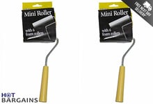 Mini Roller Pack of 2 Set With 6 Refill Rollers & 1 Handle Ideal For Painting