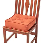 Homescapes - Galette de chaise coussin rehausseur en coton Terracotta, 40 x 40 x 10 cm - Orange