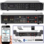 Powerful Bluetooth Mixer Amplifier | 200W Per Channel HiFi Zoning Kit | Wireless Music Streaming | Audio Sound Karaoke System | Echo Alexa | var0194 (800W - 4 Channel)