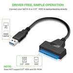 USB 3.0 To 2.5" SATA III Hard Drive Adapter Cable-SATA To USB Converter-Black L
