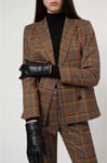 New Hugo Boss womans black premium nappa leather coat driving gloves Large 7.5