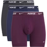 Nike Boxershorts 3-pack - Navy/Bordeaux/Grå adult 0000KE1007-KBP