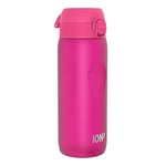 ION8 Water Bottle, 750 ml/24 oz, Leak Proof, Easy to Open, Secure Lock, Dishwasher Safe, BPA Free, Flip Cover, Carry Handle, Soft Touch Contoured Grip, Easy Clean, Odour Free, Carbon Neutral, Hot Pink