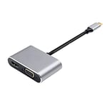Kurphy USB Type-C HUB USB C to HDMI 4K VGA Combo Adapter Converter for Laptop Macbook Air Pro 2018 2017 Google Chromebook