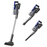 Russell Hobbs Cordless Stick Vacuum Cleaner 350W, 25.2V Battery 3 Hour Quick Charge 50 Min Run Time, 22KPA Brushless Motor, 2 in 1 Multi Tool Glide Pro Plus Grey & Blue, 2 Year Guarantee RHHS4101