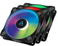 ARCTIC P12 PWM PST A-RGB 0dB Datorväska Fan 12 cm Svart, Vit 3 styck