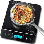 Aobosi Single Induction Hob,Induction Cooker,Induction Hot Plate with 10 Power Levels Setting from 200W to 2000W,Automatic-control Function,4H Timer,Safety Lock