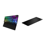 SteelSeries Apex Pro TKL Wireless (2023)- Wireless Mechanical Gaming Keyboard & QcK XXL Cloth Gaming Mouse Pad - Extra Thick Non-Slip Base - Micro-Woven Surface - Black