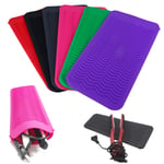 Hair Straightener Mat Heat Resistant Silicone Pocket Storage Pou Purple
