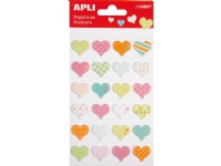 APLI Hjärtan klistermärken, gjorda av filt, blandade färger
