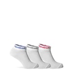 Reebok Unisex Active Core 3 Pairs Ankle Socks, White/Dynamic Red, M UK
