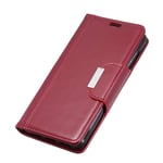 Mipcase Leather Phone Case Wallet Flip Fold Stand Cover Protective Phone Shell with Card Holder for Nokia 5.1 (Dark Red)