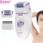 KEMEI-1981 Epilateur Electrique Femme Multifonction Epilateur & tondeuse & pédicure & rasoir visage Pied Jambe, 3 en 1 Rechargeables