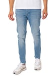 JACK & JONES Men's Jeans Slim Fit Denim Pants Low Rise Button Fly, Blue Colour, UK Size 28W / 30L