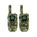 Nedis Walkie-talkie Set | 2 handenheter | Upp till 8 km | Frekvens kanaler: 8 | PTT / VOX | Upp till 2,5 timmar | Hörlursuttag | 2 Headset | Resväska ingår | Grön