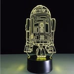Dekorativ Star Wars lampa med 3D-effekt och skiftande färg - R2D2